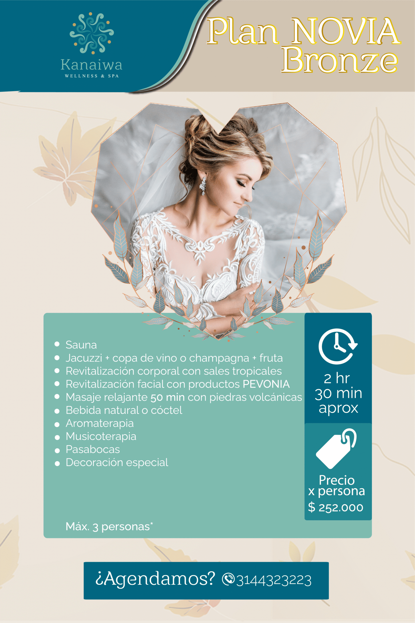 Plan Novia Bronze Plan Novia Bronze en Kanaiwa Wellness & Spa, Bogotá