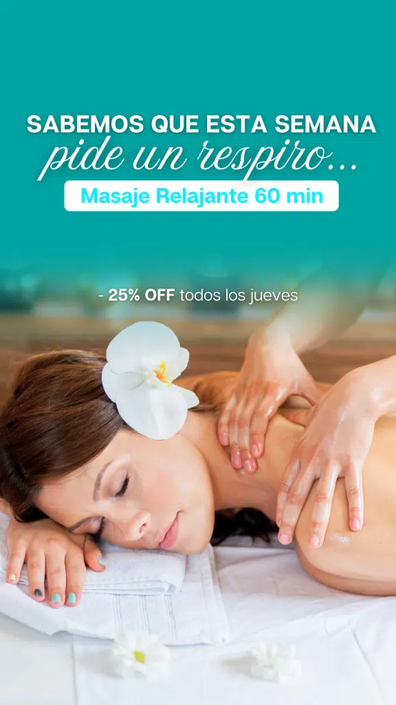 Masaje relajante (1) en Kanaiwa Wellness & Spa, Bogotá